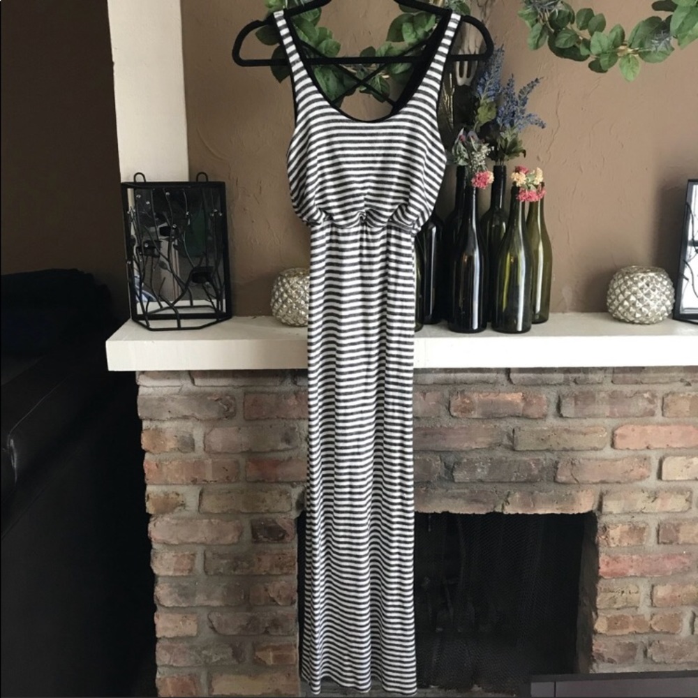 Monteau Striped Maxi Dress Size S